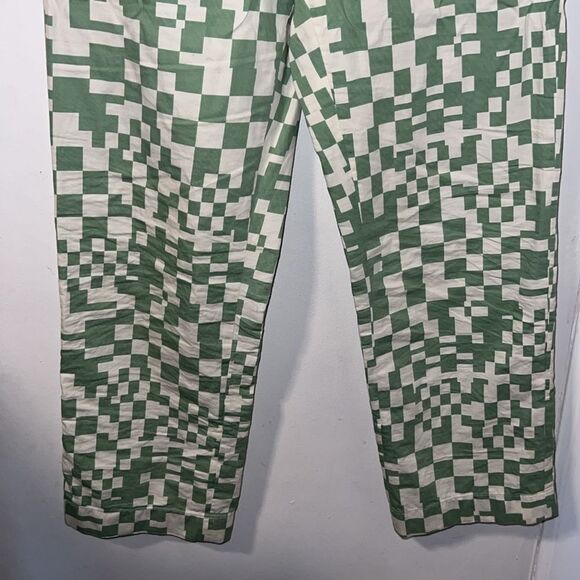 FRANK AND OAK Green Checkered Scandinavian Unisex Pajama Pants-XXS - Picture 4 of 10